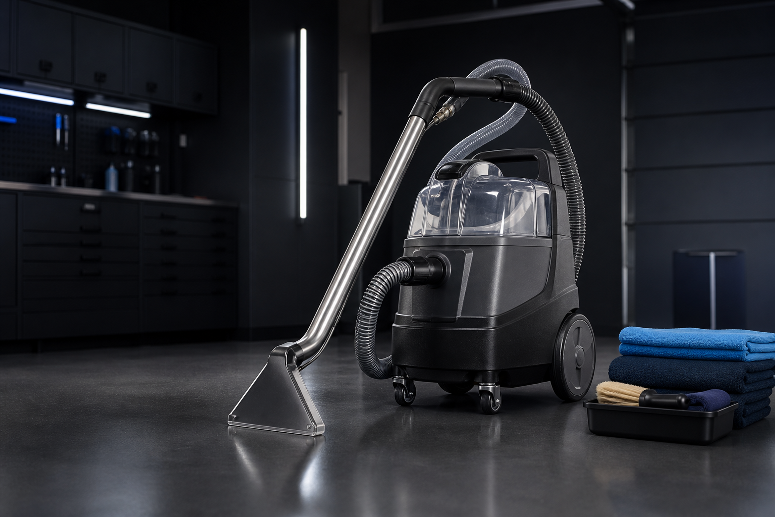 Professional automotive carpet and upholstery extraction equipment